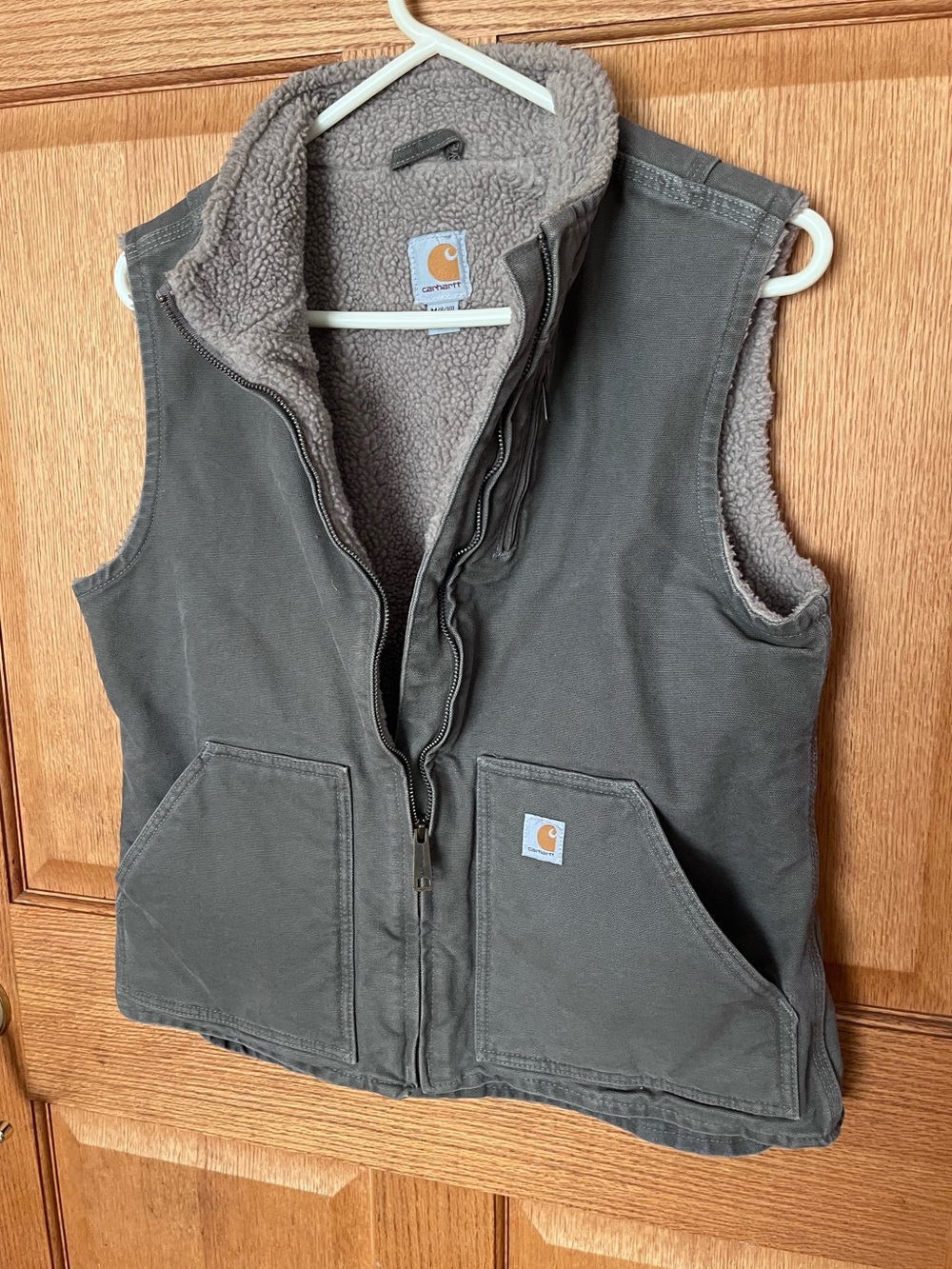 Carhartt Sherpa Lined Utility Vest in Gray-Brown